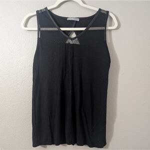 Loveappella Black Mesh Detail Tank Top